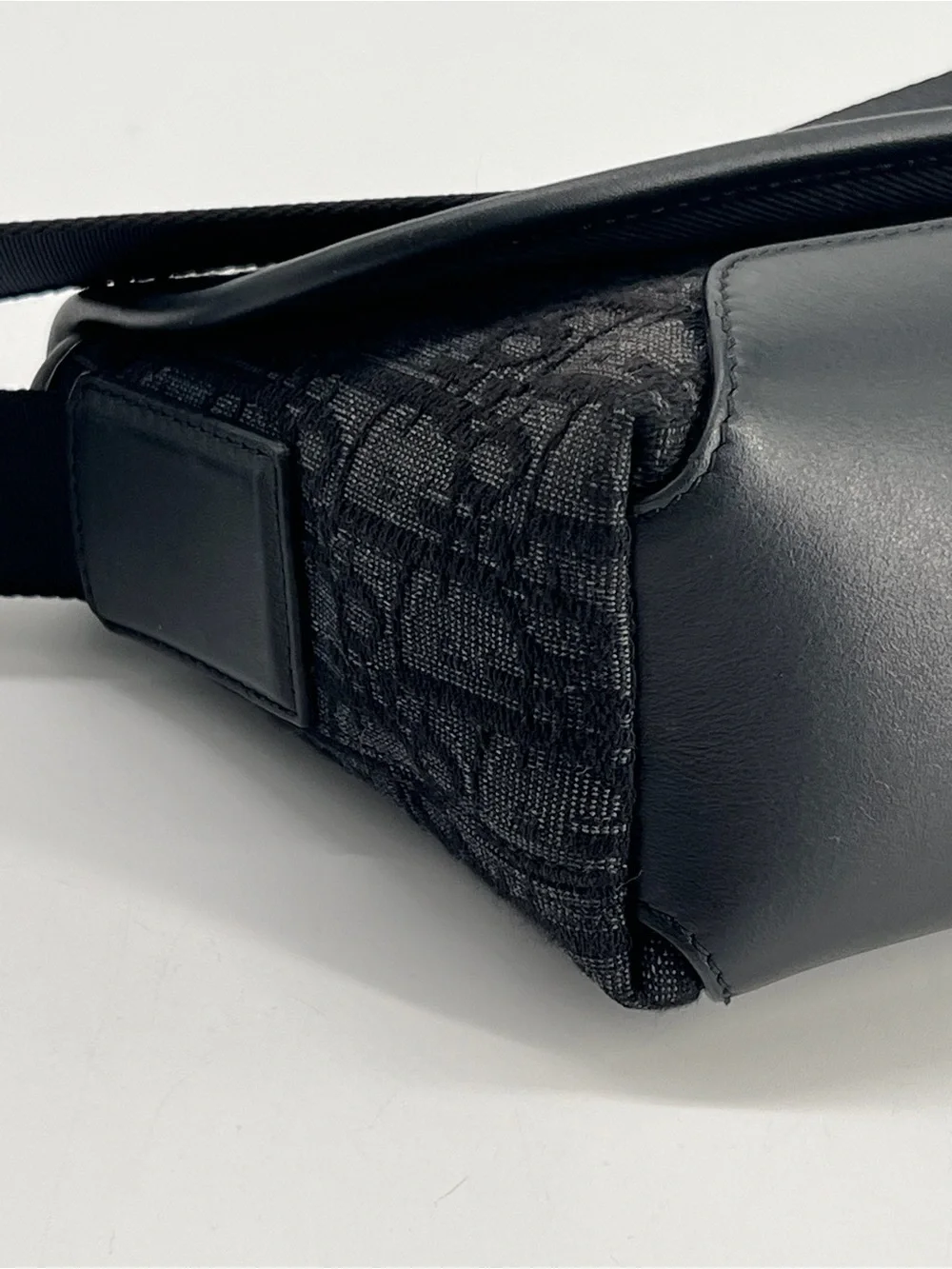 Christian Dior Mini Jett Messenger Bag With Flap Oblique Jacquard And Calfskin